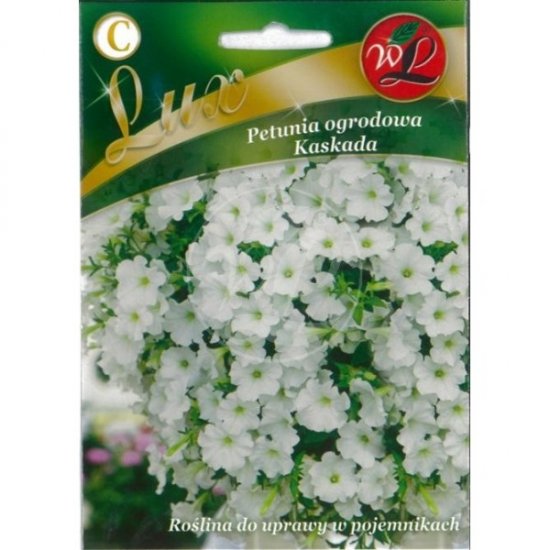Petunia ogrodowa Kaskada- biała LUX nasiona 0,02g LEGUTKO - Kliknij na obrazek aby go zamknąć