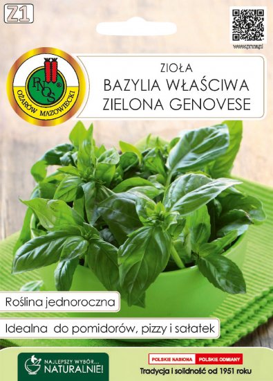 Bazylia zielona Genovase zioła nasiona ziół PNOS 1g - Kliknij na obrazek aby go zamknąć