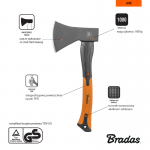 Siekiera BRADAS uniwersalna 1000g Fiberglass PROF