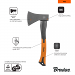 Siekiera BRADAS uniwersalna 800g Fiberglass PROF