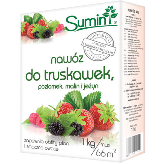 Nawóz TRUSKAWKA POZIOMKA granulowany SUMIN do Truskawek Poziomek 1kg - Kliknij na obrazek aby go zamknąć