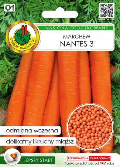 Marchew Nantes nasiona otoczkowane 300n PNOS - Kliknij na obrazek aby go zamknąć