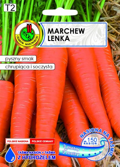 Marchew Lenka nasiona na taśmie + hydrożel PNOS 6m - Kliknij na obrazek aby go zamknąć