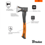 Siekiera BRADAS rozłupująca 1000g Fiberglass PROF