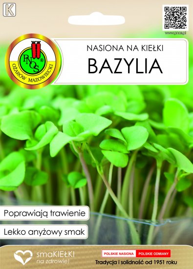 Nasiona na kiełki Bazylia PNOS 5g - Kliknij na obrazek aby go zamknąć