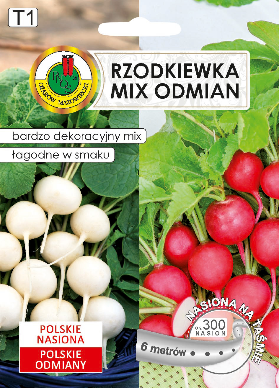 Rzodkiewka Krasa i Śnieżka nasiona na taśmie PNOS