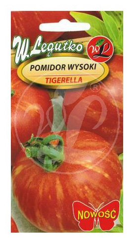 Pomidor Tigerella gruntowy w żółto-pomarańczowe paski nasiona 0,2g LEGUTKO - Kliknij na obrazek aby go zamknąć
