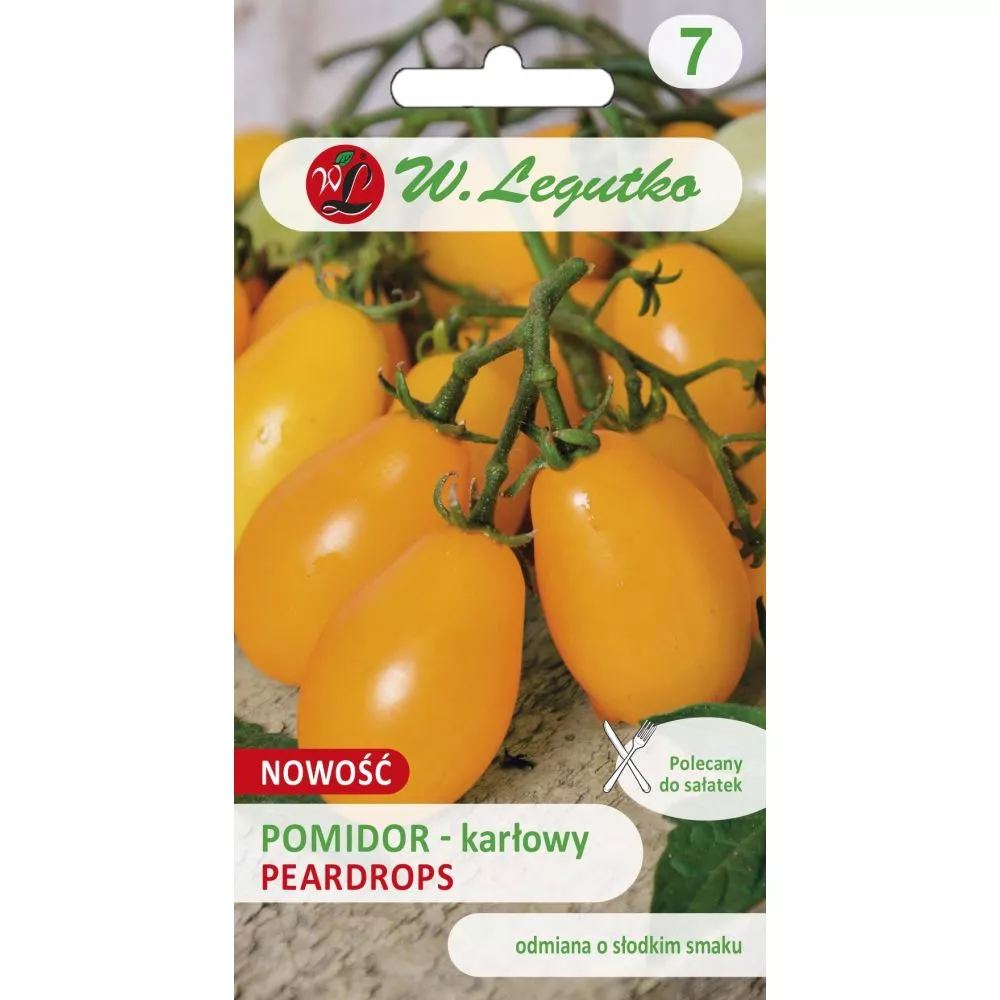 Pomidor Peardrops gruntowy karłowy wiotkołodygowy nasiona 0,3g LEGUTKO